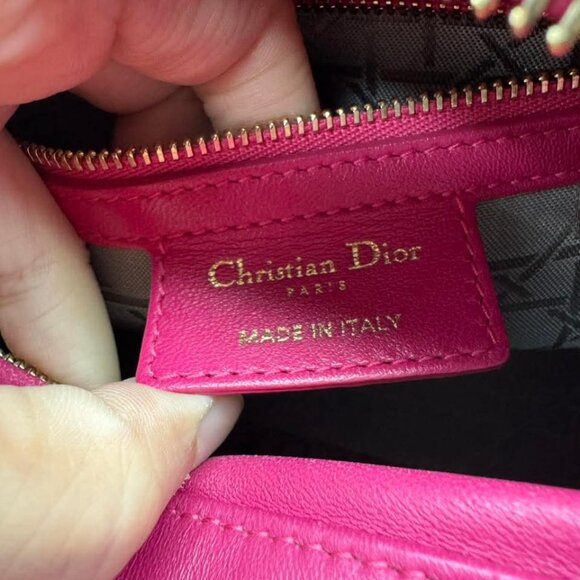 Dior Lady Lambskin Pink Leather Medium Satchel Bag ccofb1450-102525 - Picture 14 of 16